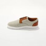 Derbies lacées bi - matière toile et cuir - blancheporte Derbies lacées bi - matière toile et cuir - blancheporte