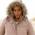 Doudoune � capuche imperm�able, doubl�e polaire sherpa - blancheporte