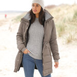 Doudoune longue matelasse impermable,  capuche - blancheporte