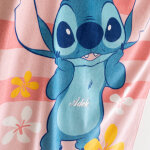 Drap de bain enfant stitch personnalis ponge et velours coton - 320g / m - lilo et stitch