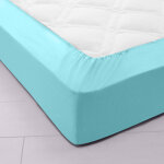 Drap - housse uni coton bonnet 32 cm - drap - housse 1 personneonne : 90x190cm - turquoise - colombine ...