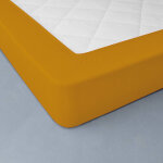 Drap - housse uni coton bonnet 32 cm - drap - housse 1 personneonne : 90x190cm - jaune - colombine