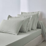 Drap - housse uni coton bonnet 32 cm - drap - housse 2 personnesonnes : 180x200cm - gris - colombine