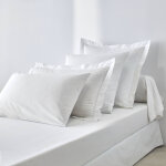 Drap - housse uni coton bonnet 32 cm - drap - housse 1 personneonne : 90x190cm - blanc - colombine