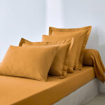 Drap - housse uni coton bonnet 32 cm - drap - housse 1 personneonne : 90x190cm - jaune - colombine