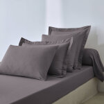 Drap - housse uni coton bonnet 32 cm - drap - housse 1 personneonne : 90x200cm - gris - colombine