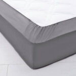 Drap - housse uni coton bonnet 32 cm - drap - housse 1 personneonne : 90x190cm - gris - colombine