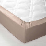 Drap - housse uni coton bonnet 32 cm - drap - housse 1 personneonne : 90x190cm - beige - colombine
