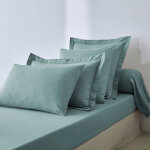 Drap - housse uni coton bonnet 32 cm - drap - housse 1 personneonne : 90x190cm - bleu - colombine