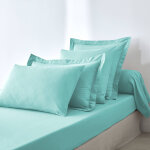 Drap - housse uni coton bonnet 32 cm - drap - housse 1 personneonne : 90x190cm - turquoise - colombine ...