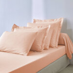 Drap - housse uni coton bonnet 32 cm - drap - housse 1 personneonne : 90x190cm - rose - colombine