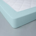 Drap - housse uni coton bonnet 32 cm - drap - housse 1 personneonne : 90x190cm - bleu - colombine