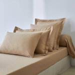 Drap - housse uni coton bonnet 32 cm - drap - housse 2 personnesonnes : 180x200cm - beige - colombine ...