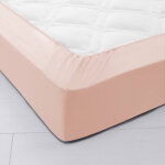 Drap - housse uni coton bonnet 32 cm - drap - housse 1 personneonne : 90x190cm - rose - colombine