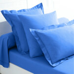 Drap - housse uni jersey bonnets 26 cm - drap - housse 1 personneonne : 90x190cm - bleu - colombine