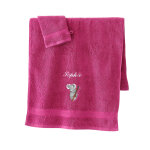 ponge brode koala personnalis - 420 g / m - drap de douche : 70x130cm - rose - colombine