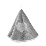 Essuie - mains �ponge brod�e coeurs forme cloche - lot de 2 - blancheporte