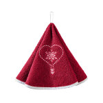 Essuie - mains ponge brode coeurs forme cloche - lot de 2 - blancheporte