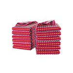 Essuie - mains ponge grande taille fond rouge - lots - blancheporte