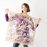 Foulard imprim hirondelles, voile de coton - blancheporte