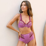 Gainette microfibre tulle brod caminata - 38 / 40 - violet - confidence lingerie