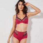 Gainette microfibre tulle brod caminata - 38 / 40 - rouge - confidence lingerie