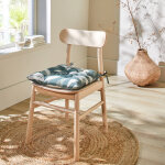 Galette de chaise carre imprime feuillage - lot de 2 - blancheporte