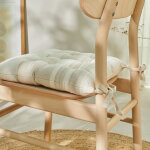 Galette de chaise carre raye - lot de 2 - blancheporte
