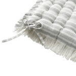 Galette de chaise carre raye  franges - lot de 2 - blancheporte