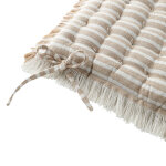 Galette de chaise carre raye  franges - lot de 2 - blancheporte