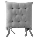 Galette de chaise carre unie coton bachette - lot de 2 galettes de chaise : 40x40cm - gris - colombine ...