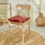 Galette de chaise carre unie coton bachette - lot de 2 galettes de chaise : 40x40cm - orange - colombine ...