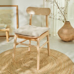 Galette de chaise carre unie coton bachette - lot de 2 galettes de chaise : 40x40cm - cru - colombine ...