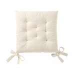 Galette de chaise carre unie coton bachette - lot de 2 - colombine