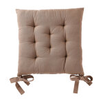 Galette de chaise carre unie coton bachette - lot de 2 galettes de chaise : 40x40cm - taupe - colombine ...