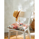 Galette de chaise imprim� feuillage - lot de 2 - blancheporte