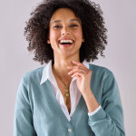 Gilet boutonn col v, laine d'agneau - 50 - vert - colors&co