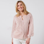 Gilet boutonn� finition �cailles, maille pointelle toucher doux - blancheporte