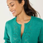 Gilet boutonn, maille ajoure - blancheporte