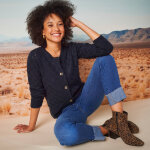 Gilet boutonn�, maille ajour�e toucher doux - blancheporte