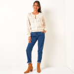 Gilet boutonn, maille pointelle - blancheporte
