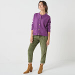 Gilet boutonn manches longues, maille fantaisie - blancheporte