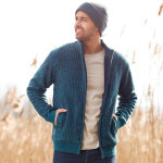 Gilet col montant zipp en tricot, corps doubl polaire - blancheporte
