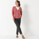 Gilet col v, maille ctele - blancheporte