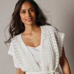 Gilet crochet en coton, manches courtes - lora zellini