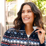 Gilet jacquard zipp�, doubl� maille peluche - blancheporte