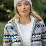 Gilet jacquard zipp�, doubl� maille peluche - blancheporte