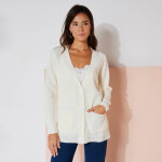Gilet long boutonné, maille anglaise - blancheporte Gilet long boutonné, maille anglaise - blancheporte