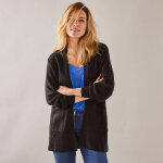 Gilet long porter ouvert, maille anglaise toucher doux - blancheporte