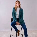 Gilet long porter ouvert, maille anglaise toucher doux - blancheporte